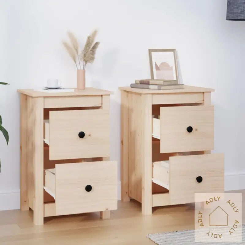 Nattbord 2 Stk 40X35X61,5 Cm Heltre Furu