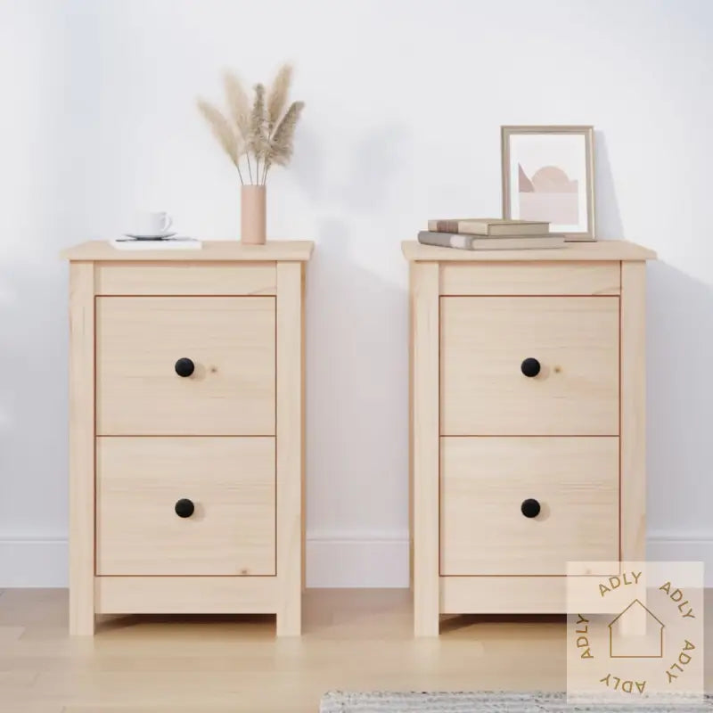 Nattbord 2 Stk 40X35X61,5 Cm Heltre Furu