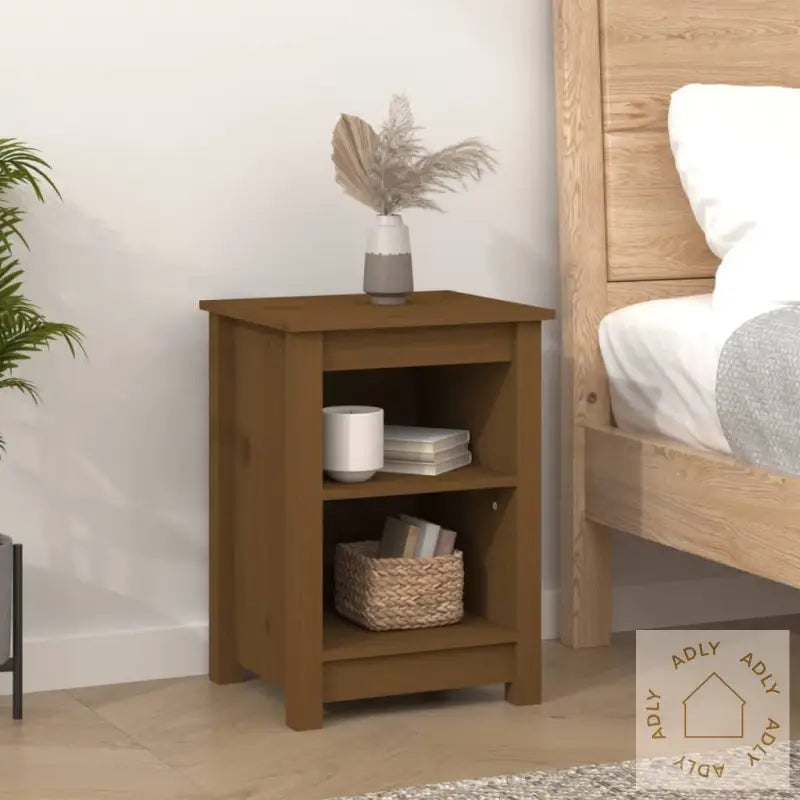 Nattbord 2 Stk Honningbrun 40X35X55 Cm Heltre Furu