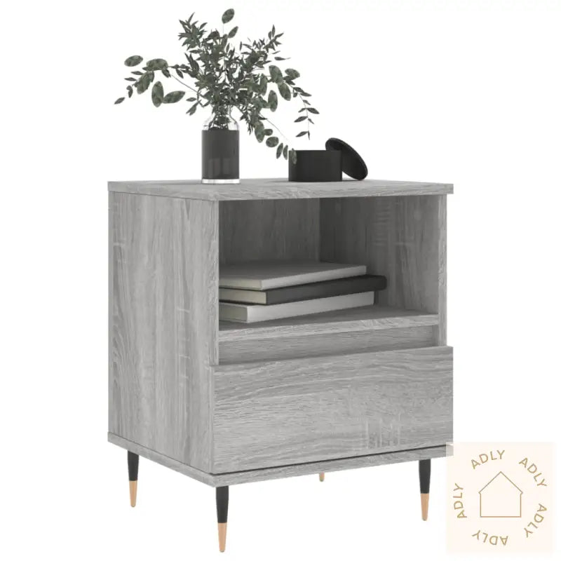 Nattbord 2 Stk Grå Sonoma 40X35X50 Cm Konstruert Tre