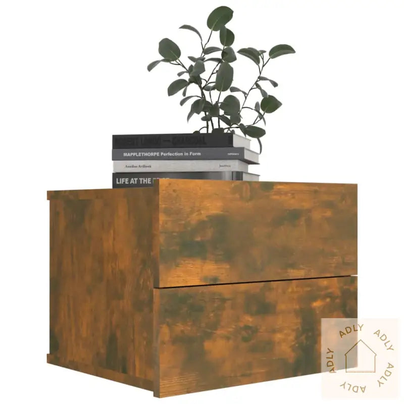 Nattbord 2 Stk Røkt Eik 40X30X30 Cm Konstruert Tre