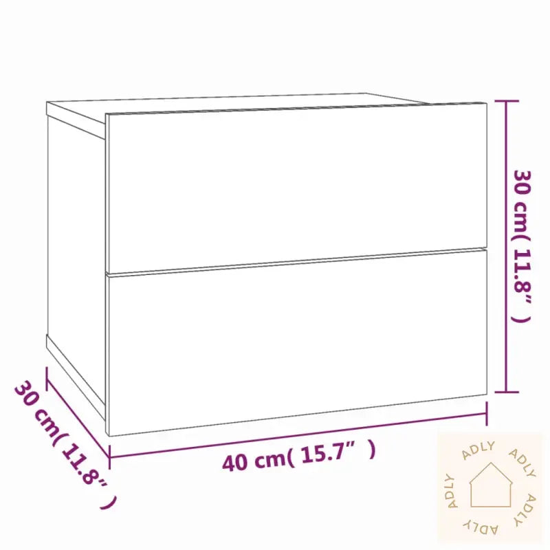 Nattbord 2 Stk Røkt Eik 40X30X30 Cm Konstruert Tre