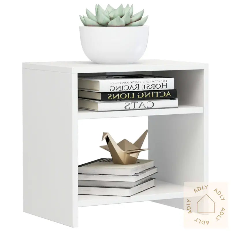 Nattbord 2 Stk Høyglans Hvit 40X30X40 Cm Konstruert Tre