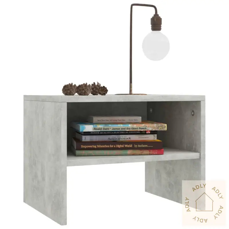 Nattbord 2 Stk Betonggrå 40X30X30 Cm Konstruert Tre
