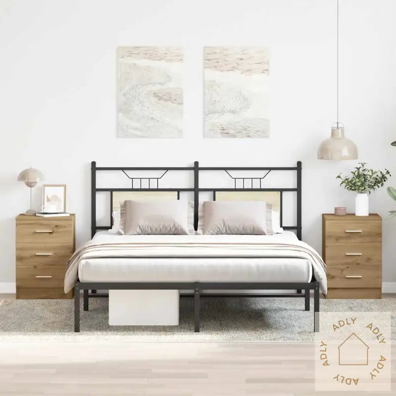 Nattbord 2 Stk Artisan Eik 38X35X55 Cm Konstruert Tre