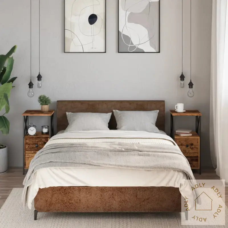 Nattbord 2 Stk Gammelt Tre 34X35,5X70 Cm Konstruert Tre