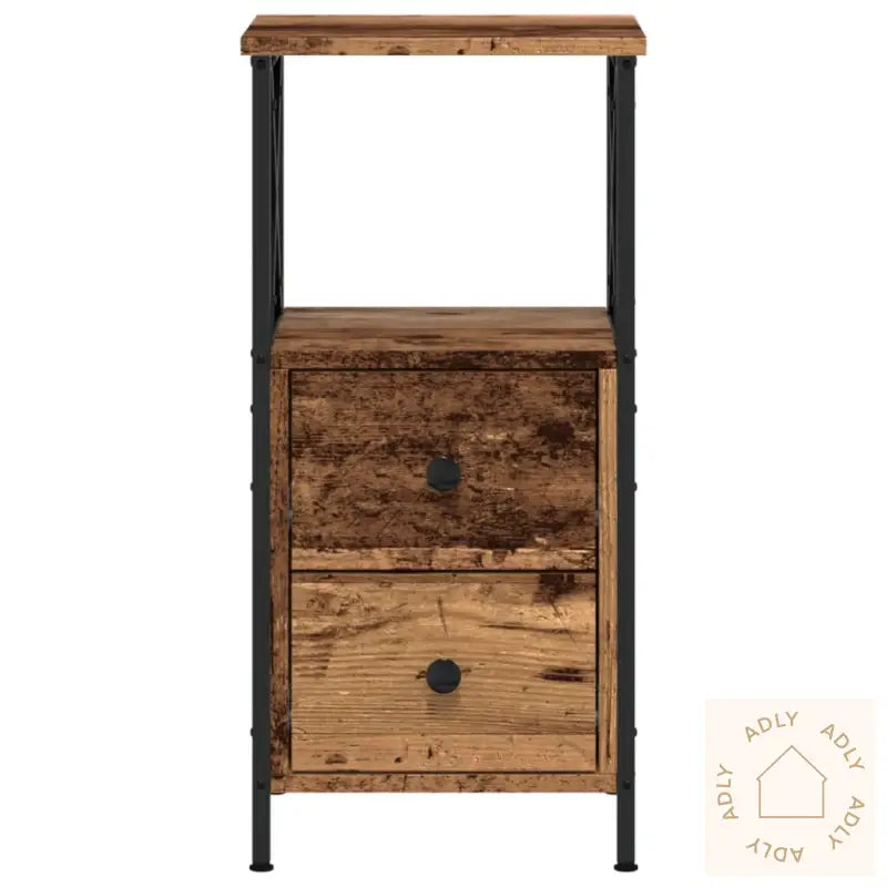 Nattbord 2 Stk Gammelt Tre 34X35,5X70 Cm Konstruert Tre