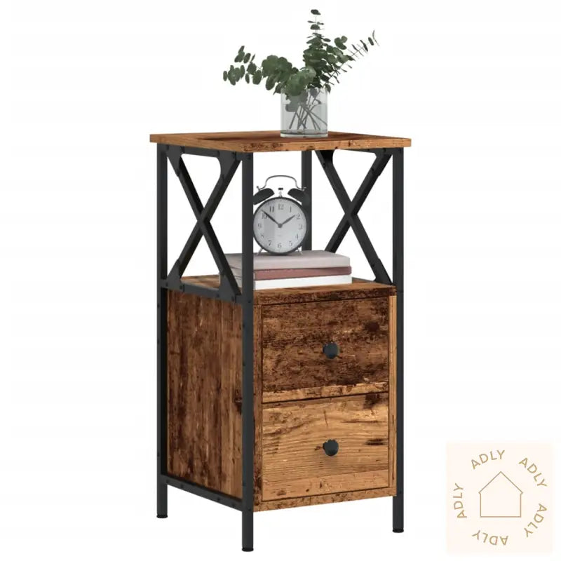 Nattbord 2 Stk Gammelt Tre 34X35,5X70 Cm Konstruert Tre