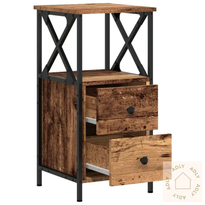 Nattbord 2 Stk Gammelt Tre 34X35,5X70 Cm Konstruert Tre