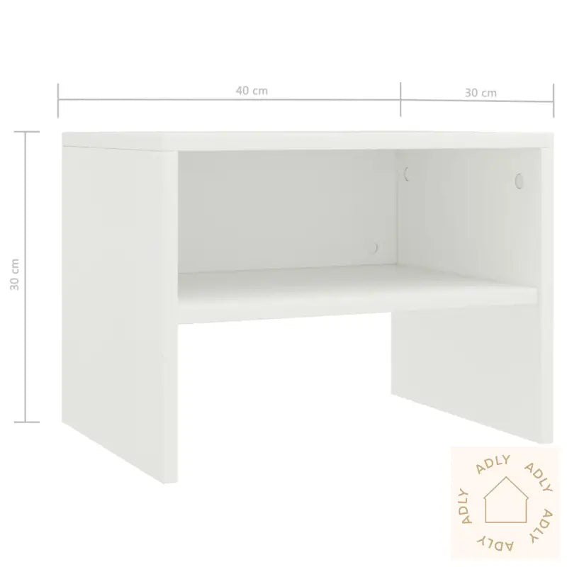 Nattbord 2 Stk Hvit 40X30X30 Cm Konstruert Tre