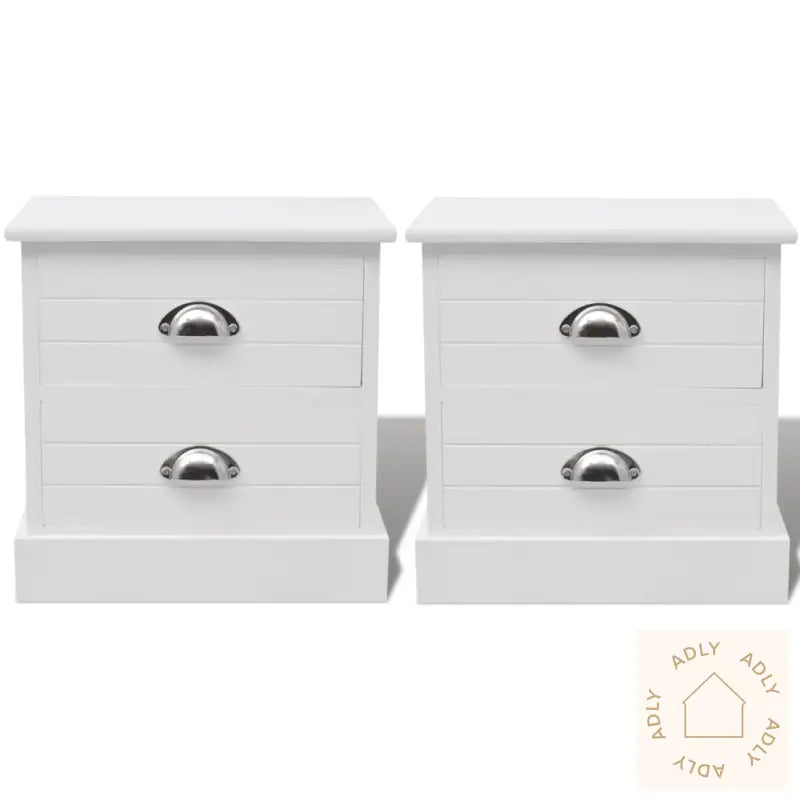 Franske Nattbord 2 Stk Hvit
