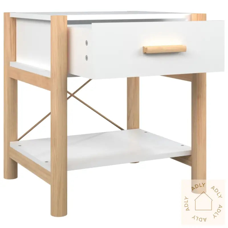 Nattbord 2 Stk Hvit 42X38X45 Cm Konstruert Tre