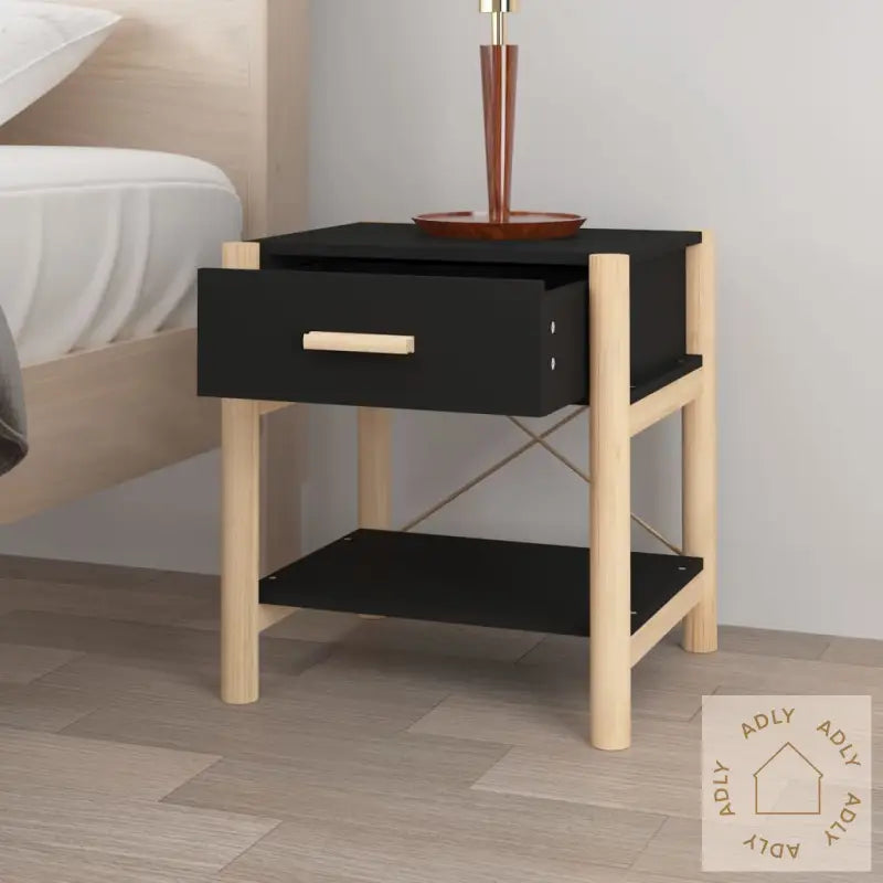 Nattbord 2 Stk Svart 42X38X45 Cm Konstruert Tre