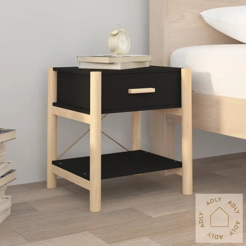 Nattbord 2 Stk Svart 42X38X45 Cm Konstruert Tre