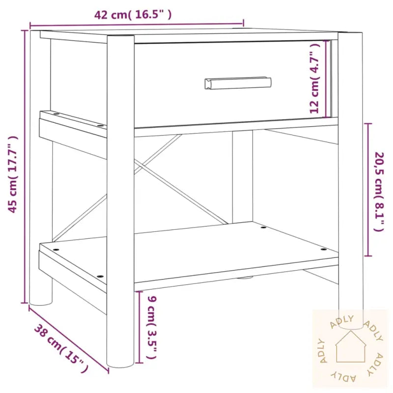 Nattbord 2 Stk Svart 42X38X45 Cm Konstruert Tre