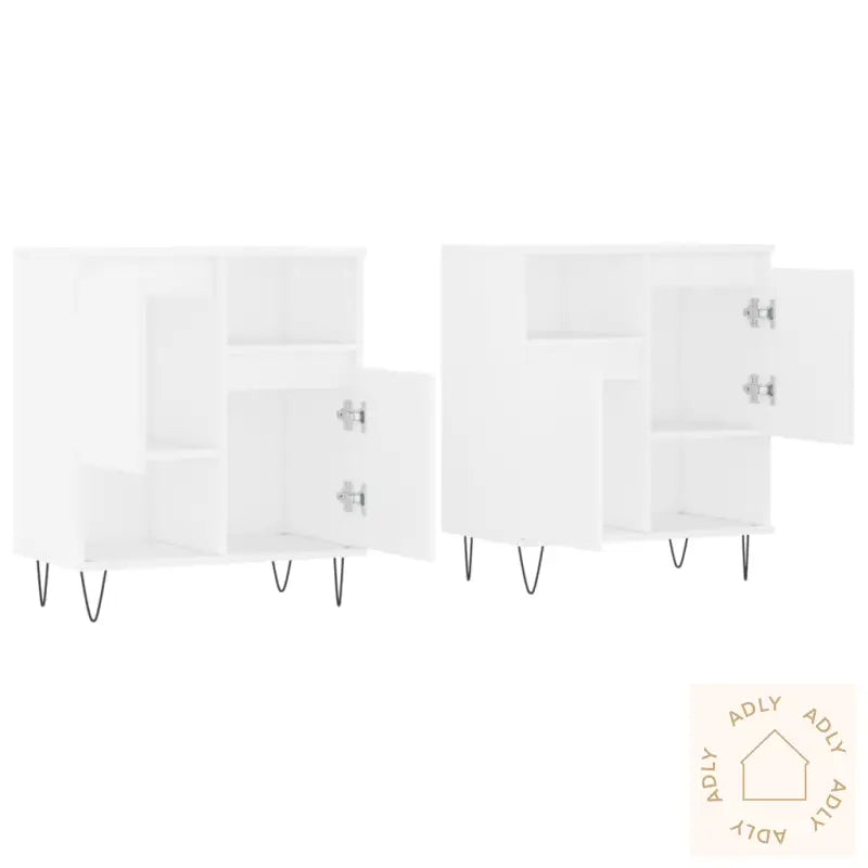 Skjenker 2 Stk Hvit Konstruert Tre