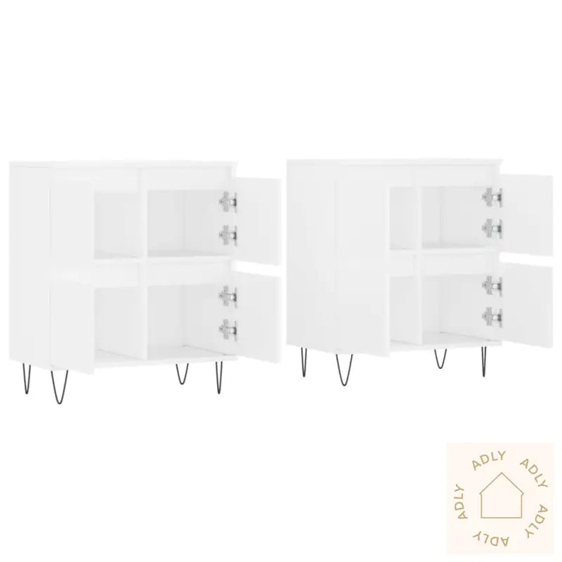 Skjenker 2 Stk Hvit Konstruert Tre