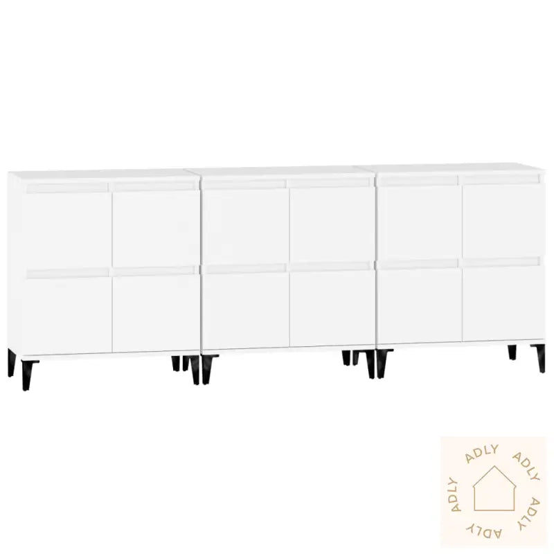 Skjenker 3 Stk Hvit 60X35X70 Cm Konstruert Tre