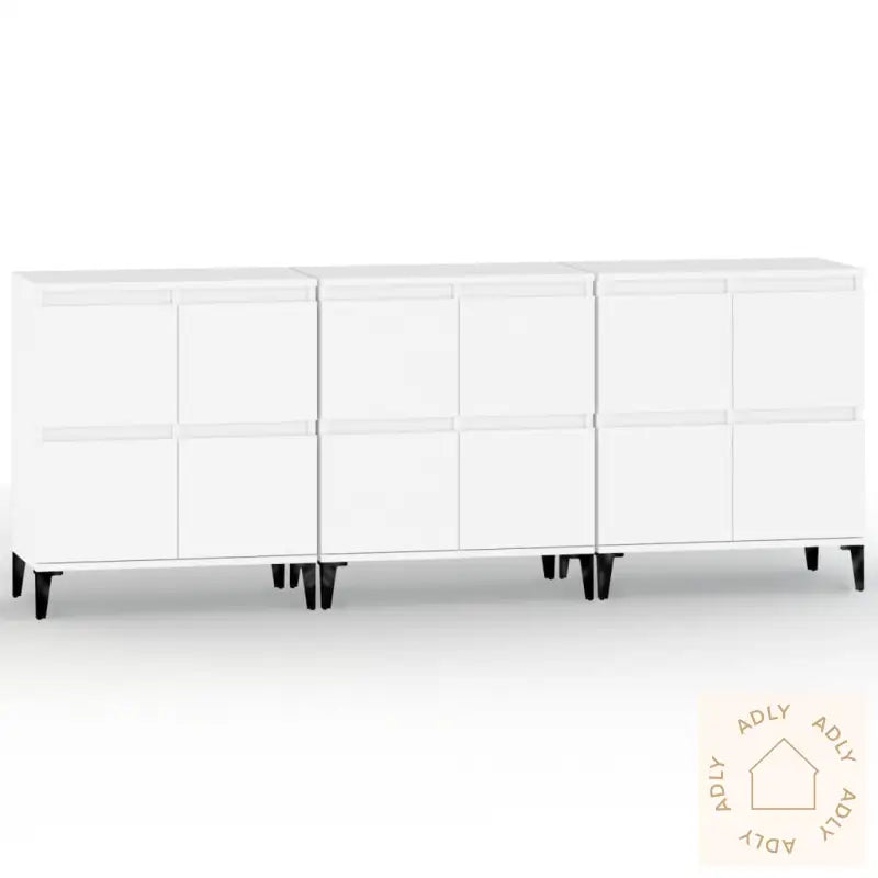 Skjenker 3 Stk Hvit 60X35X70 Cm Konstruert Tre