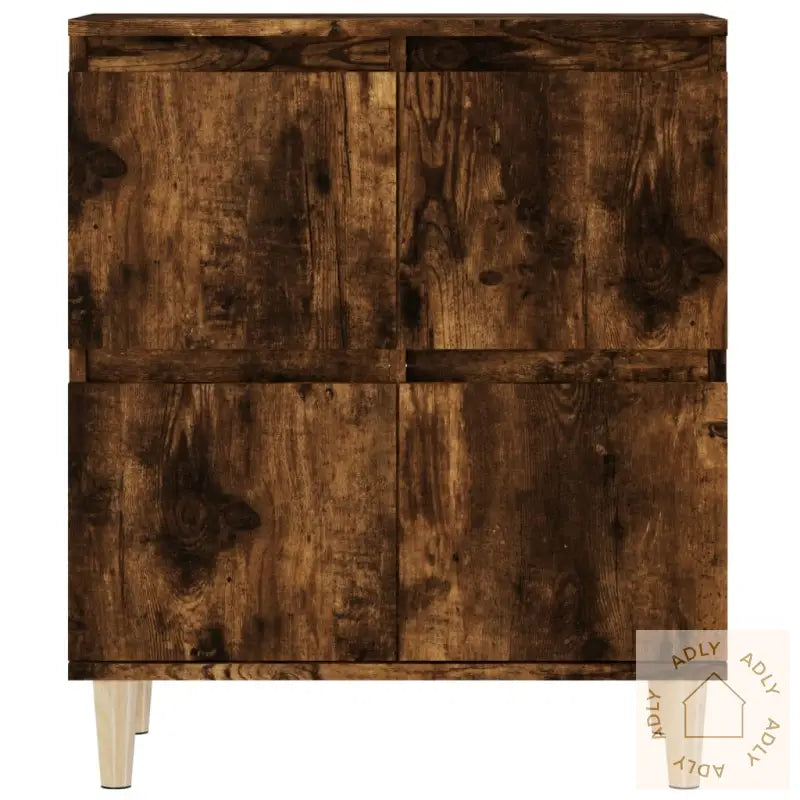 Skjenker 2 Stk Røkt Eik 60X35X70 Cm Konstruert Tre