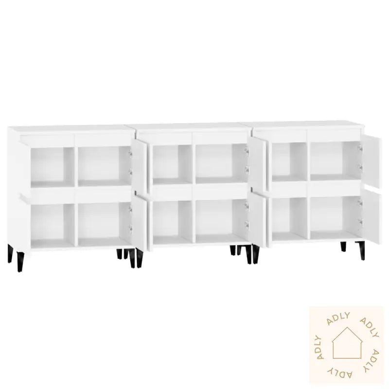 Skjenker 3 Stk Hvit 60X35X70 Cm Konstruert Tre