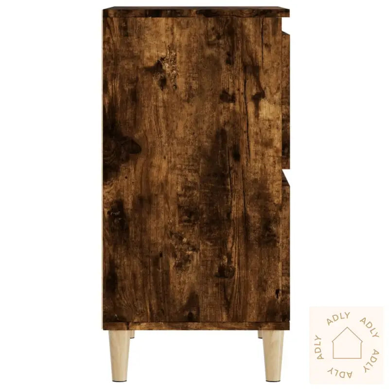 Skjenker 2 Stk Røkt Eik 60X35X70 Cm Konstruert Tre