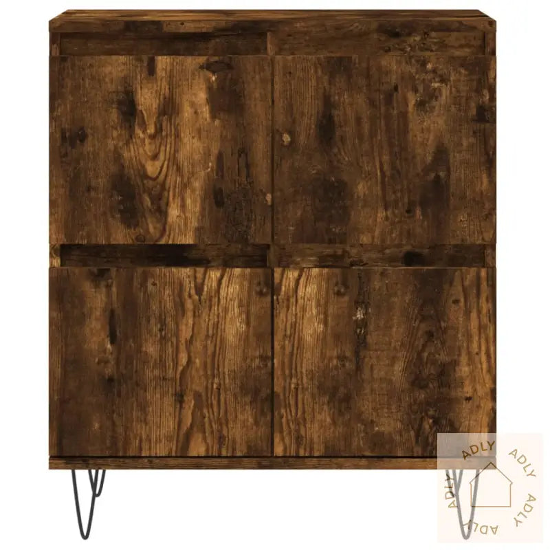 Skjenker 3 Stk Røkt Eik Konstruert Tre