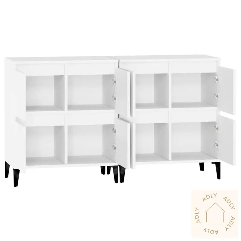 Skjenker 2 Stk Hvit 60X35X70 Cm Konstruert Tre