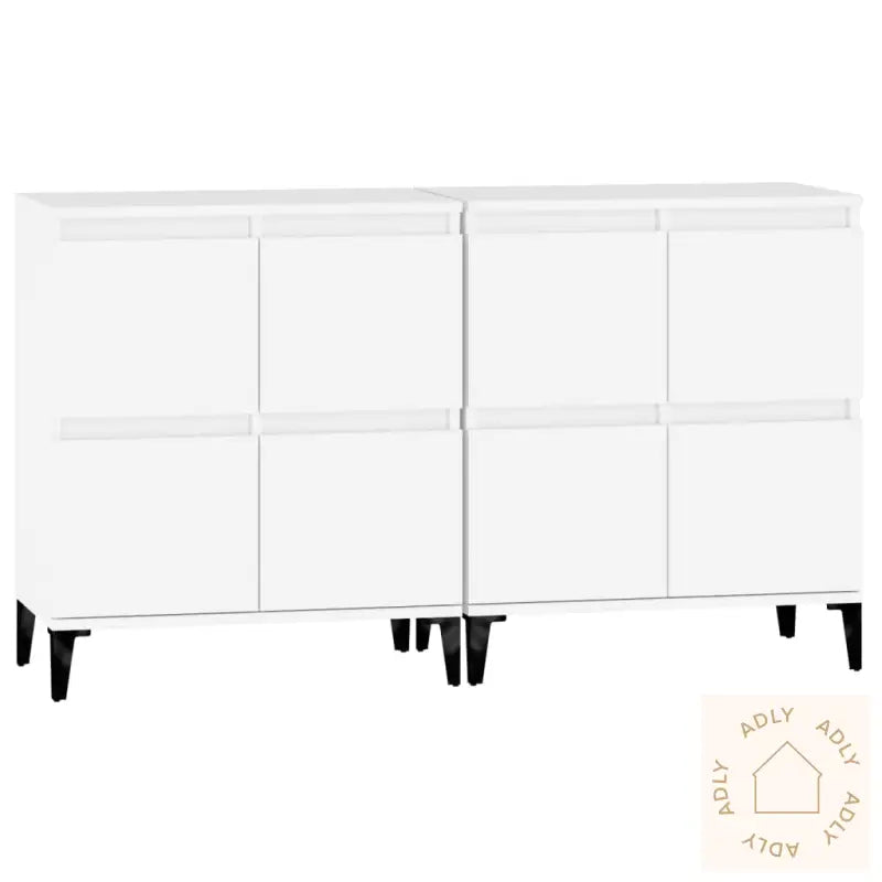 Skjenker 2 Stk Hvit 60X35X70 Cm Konstruert Tre