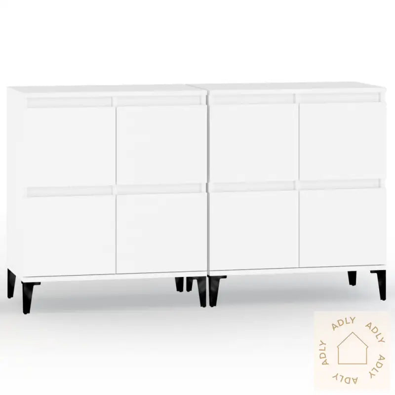 Skjenker 2 Stk Hvit 60X35X70 Cm Konstruert Tre