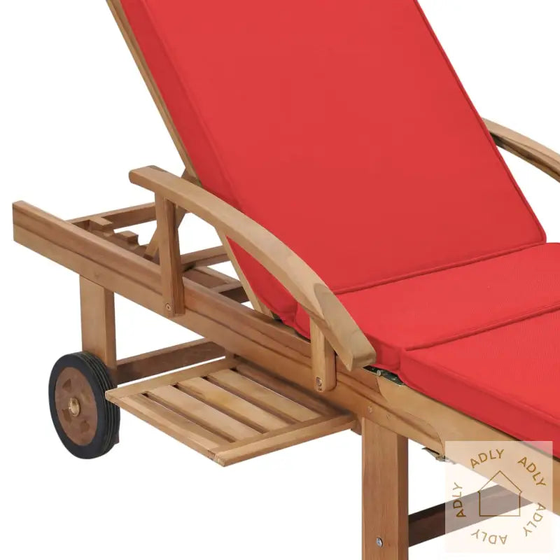 Solsenger Med Puter 2 Stk Heltre Teak Rød