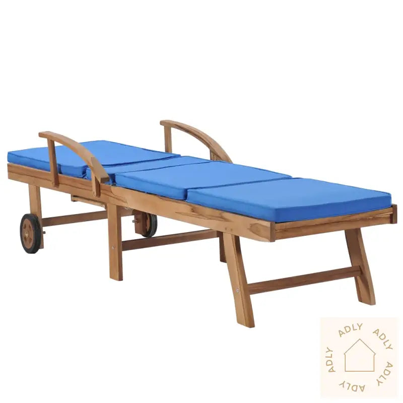 Solsenger Med Puter 2 Stk Heltre Teak Blå