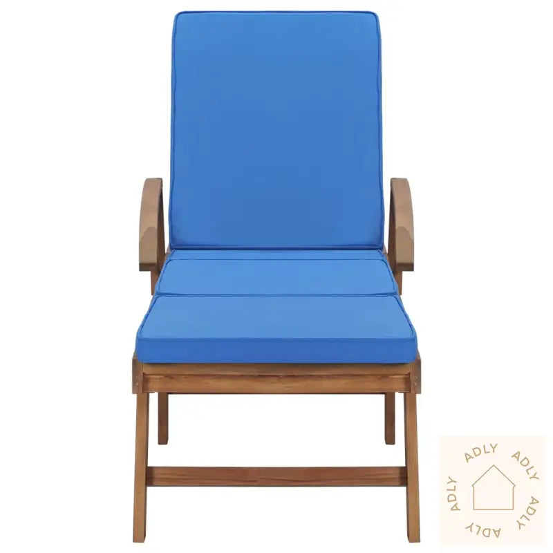 Solsenger Med Puter 2 Stk Heltre Teak Blå