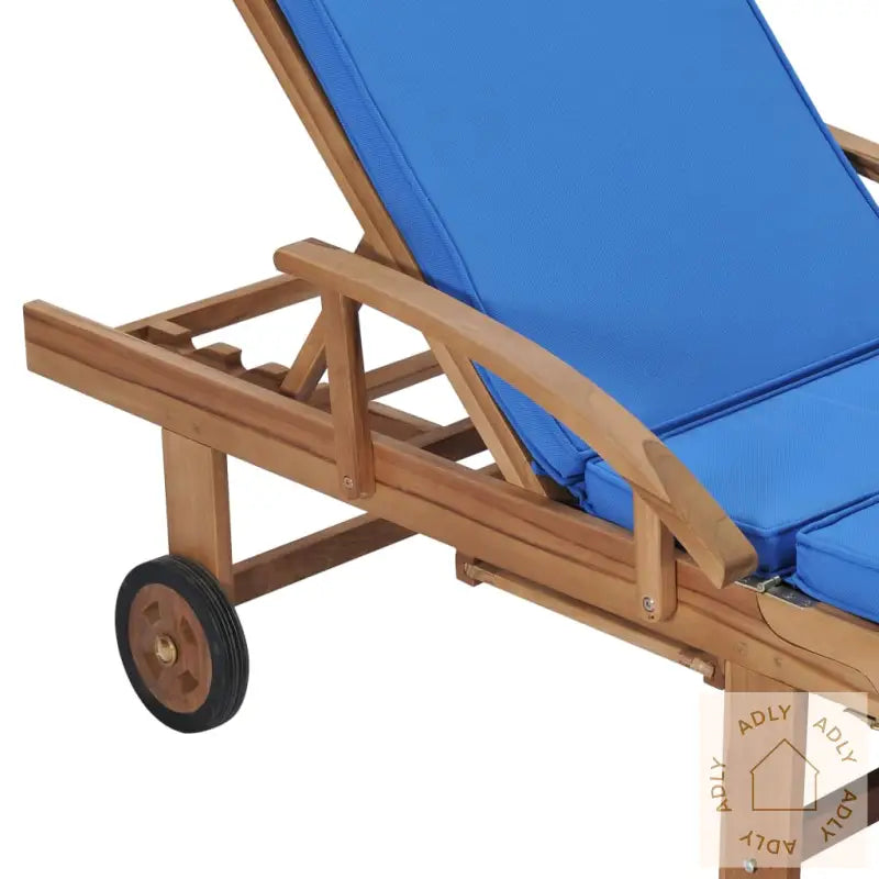 Solsenger Med Puter 2 Stk Heltre Teak Blå
