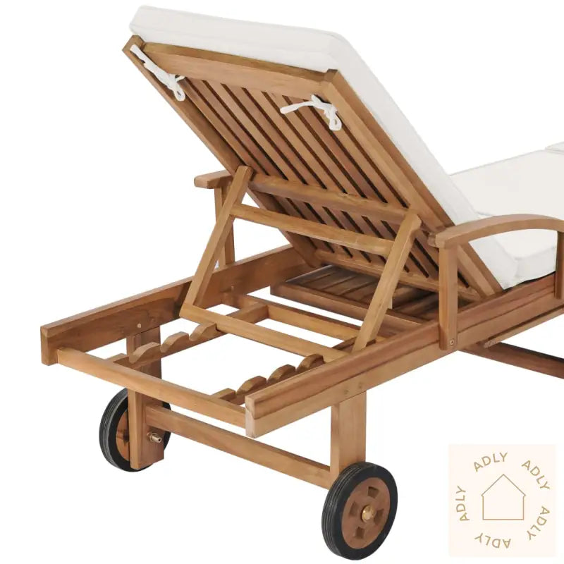 Solsenger Med Puter 2 Stk Heltre Teak Kremhvit
