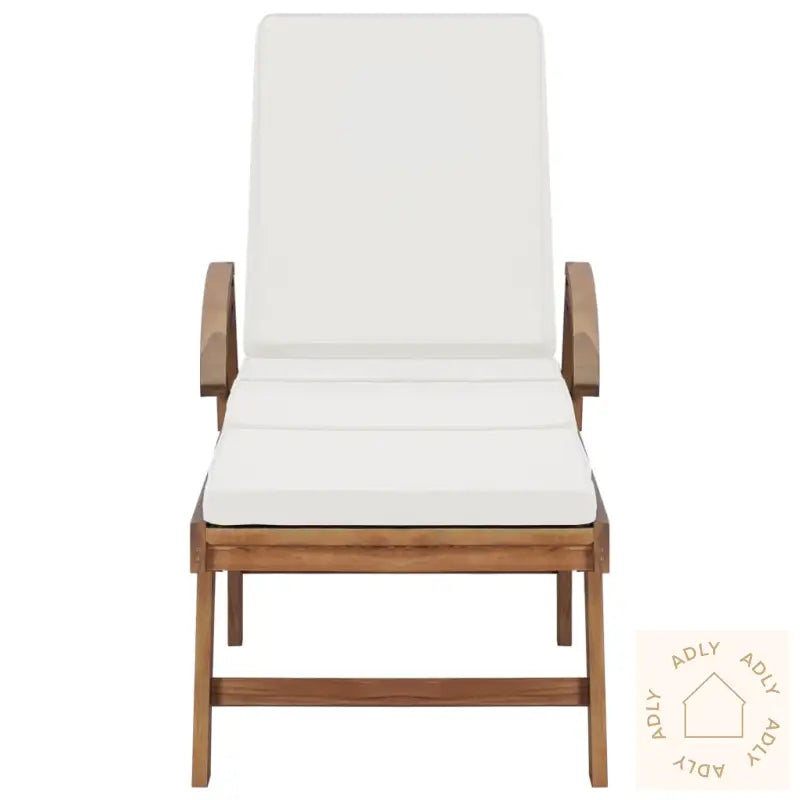 Solsenger Med Puter 2 Stk Heltre Teak Kremhvit
