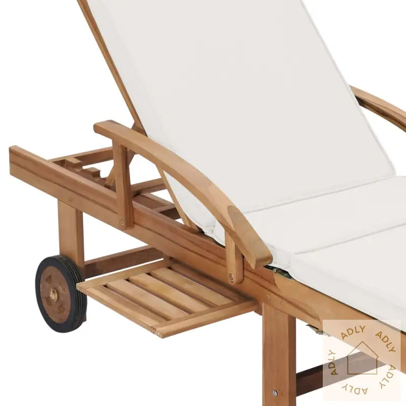 Solsenger Med Puter 2 Stk Heltre Teak Kremhvit