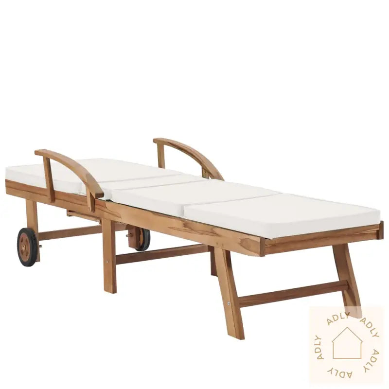 Solsenger Med Puter 2 Stk Heltre Teak Kremhvit