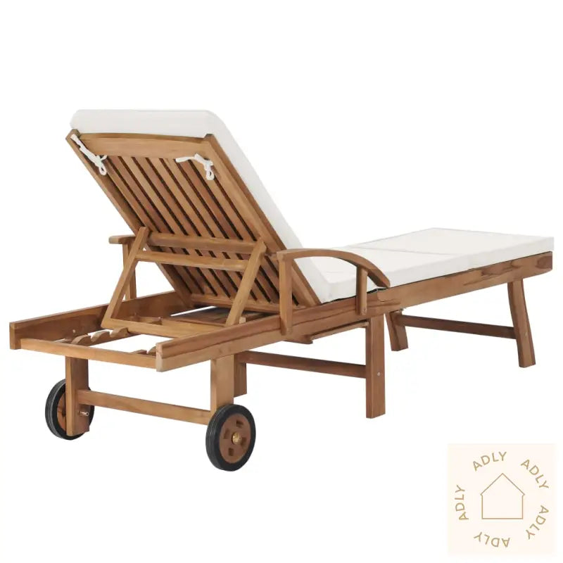 Solsenger Med Puter 2 Stk Heltre Teak Kremhvit