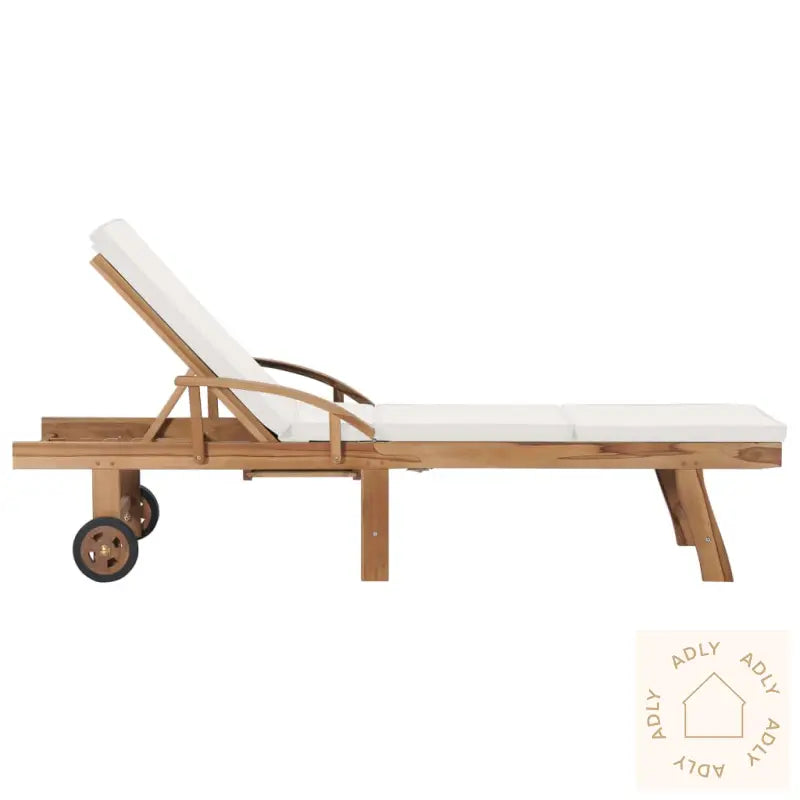 Solsenger Med Puter 2 Stk Heltre Teak Kremhvit