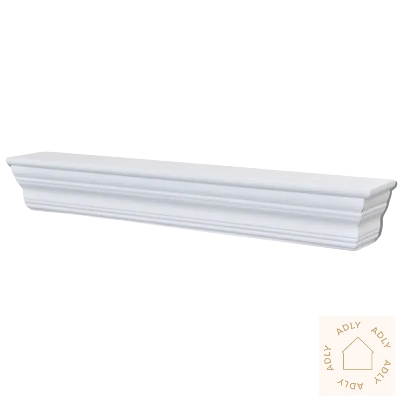 Hvit dekorativ mantelhylle for klassiske vegghyller og møbler til hjemmet
