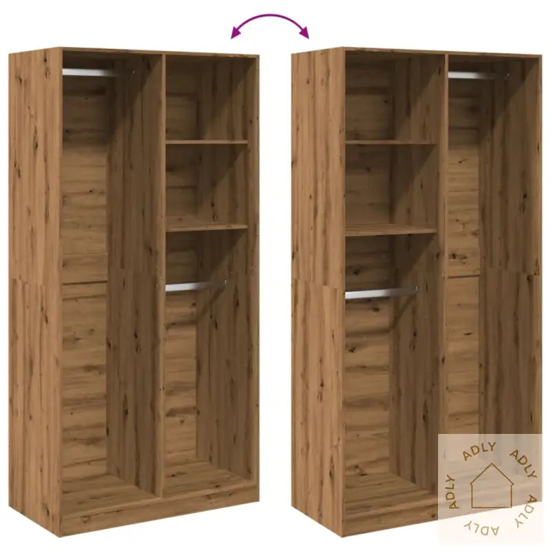 Garderobe Artisan Eik 100X50X200 Cm Konstruert Tre