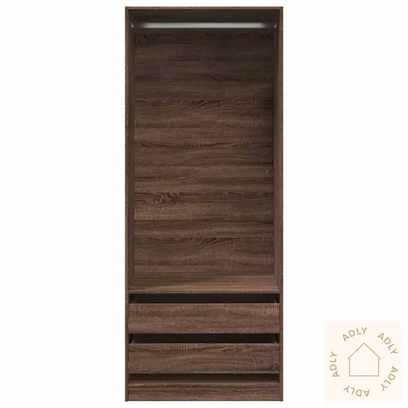 Garderobe Brun Eik 80X50X200 Cm Konstruert Tre
