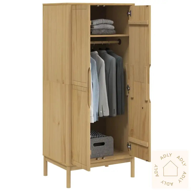 Garderobe Floro Voksbrun 77X53X171 Cm Heltre Furu