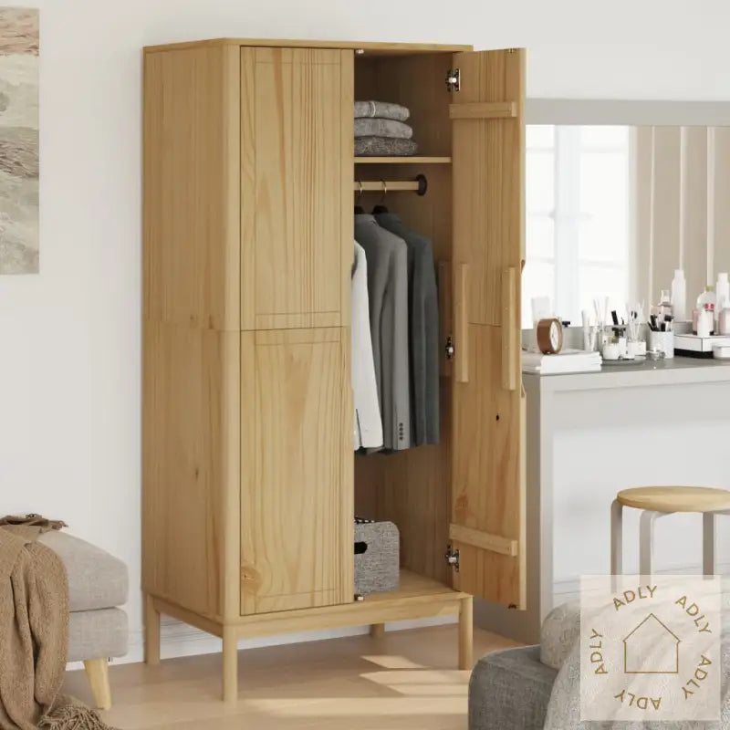 Garderobe Floro Voksbrun 77X53X171 Cm Heltre Furu