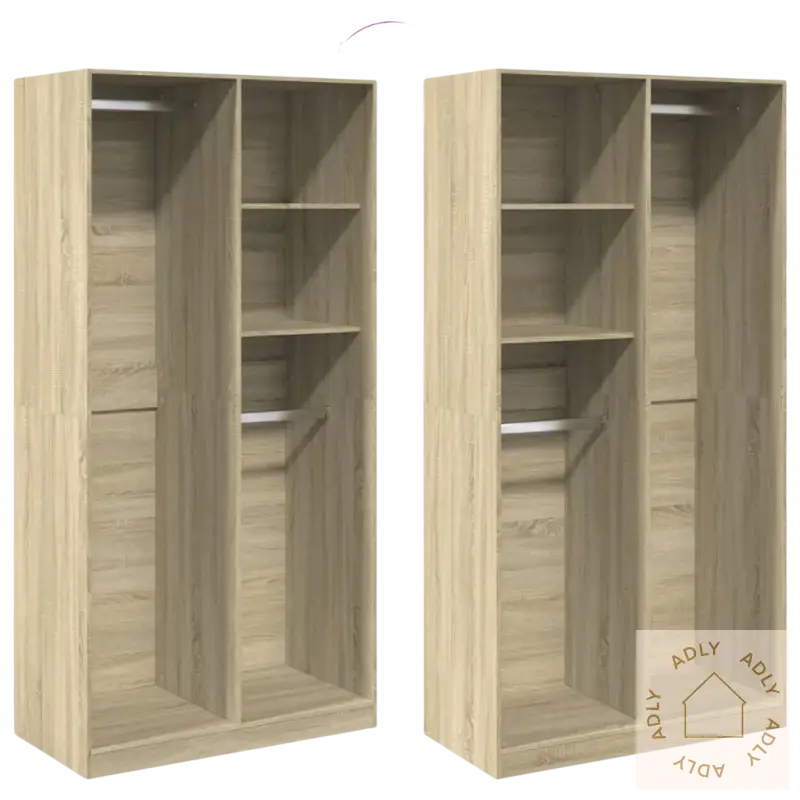 Two-seksjoners garderobeskap i Sonoma Eik med stilrent design for hagemøbler og soverom