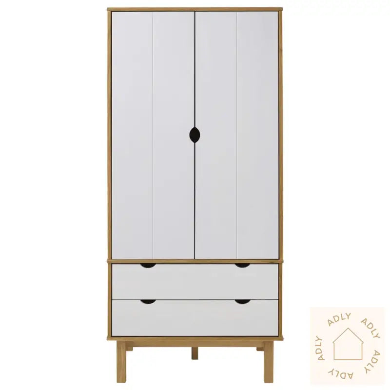 Garderobe Otta Brun Og Hvit 76,5X53X172 Cm Heltre Furu