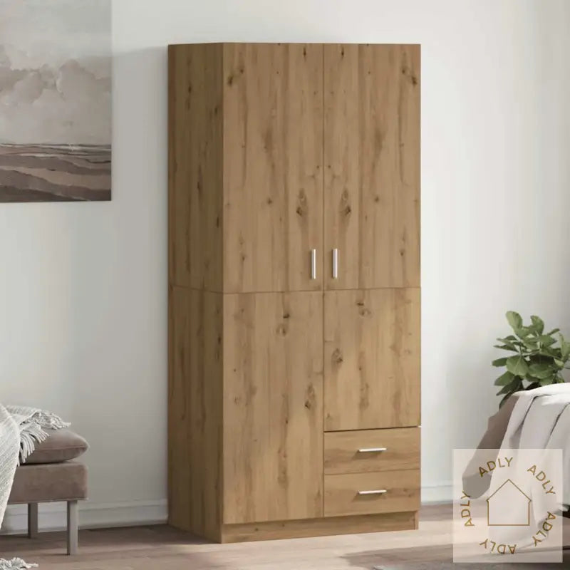 Garderobe Artisan Eik 80X52X180 Cm Konstruert Tre