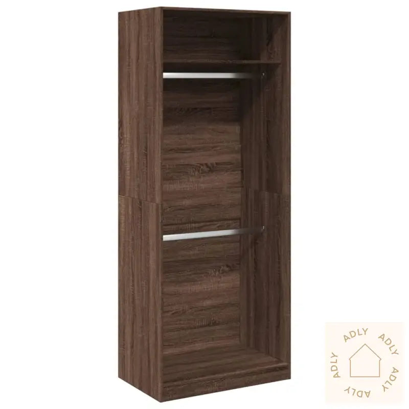 Garderobe Brun Eik 80X50X200 Cm Konstruert Tre