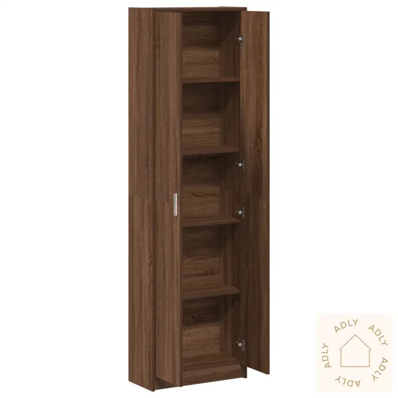 Klesskap Brun Eik 55X25X189 Cm Konstruert Tre